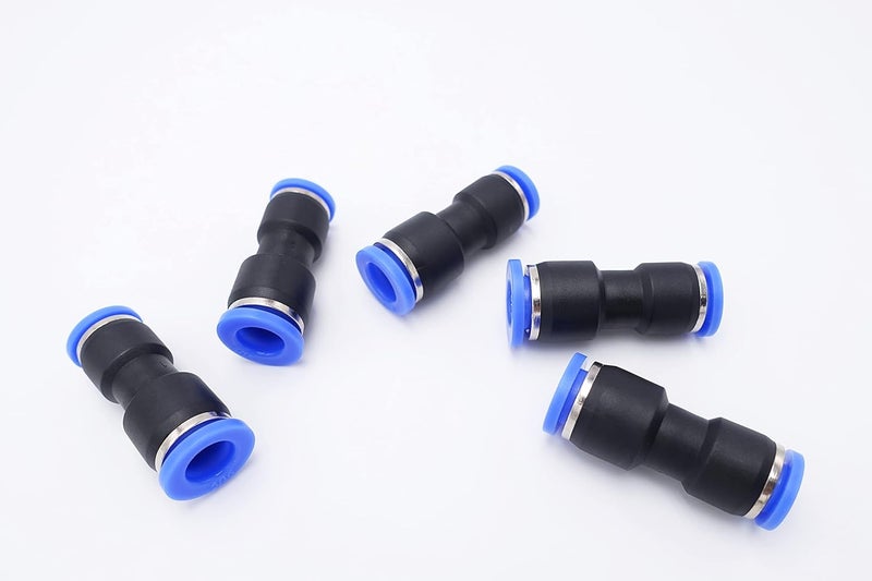 IVLPHA Push to Connect Fitting 5/16" Tube OD x 1/4" Tube OD Reducer, Pneumatic Air Water Straight Union Two Way Connector/Coupler (Pack of 5) - Image 1